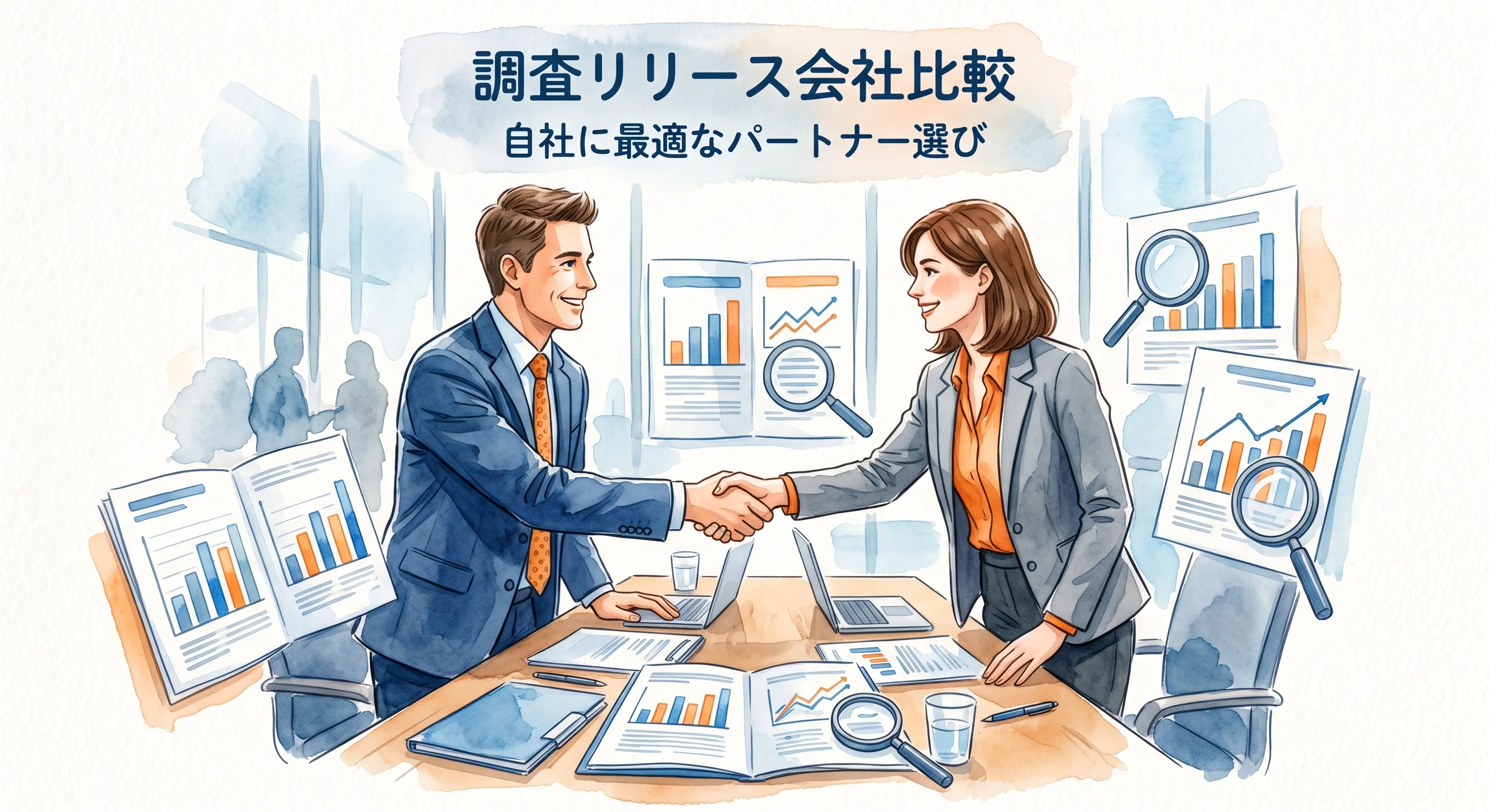 自社に最適なパートナーを見つけるためのポイントとは？調査リリースサービスを完全比較！