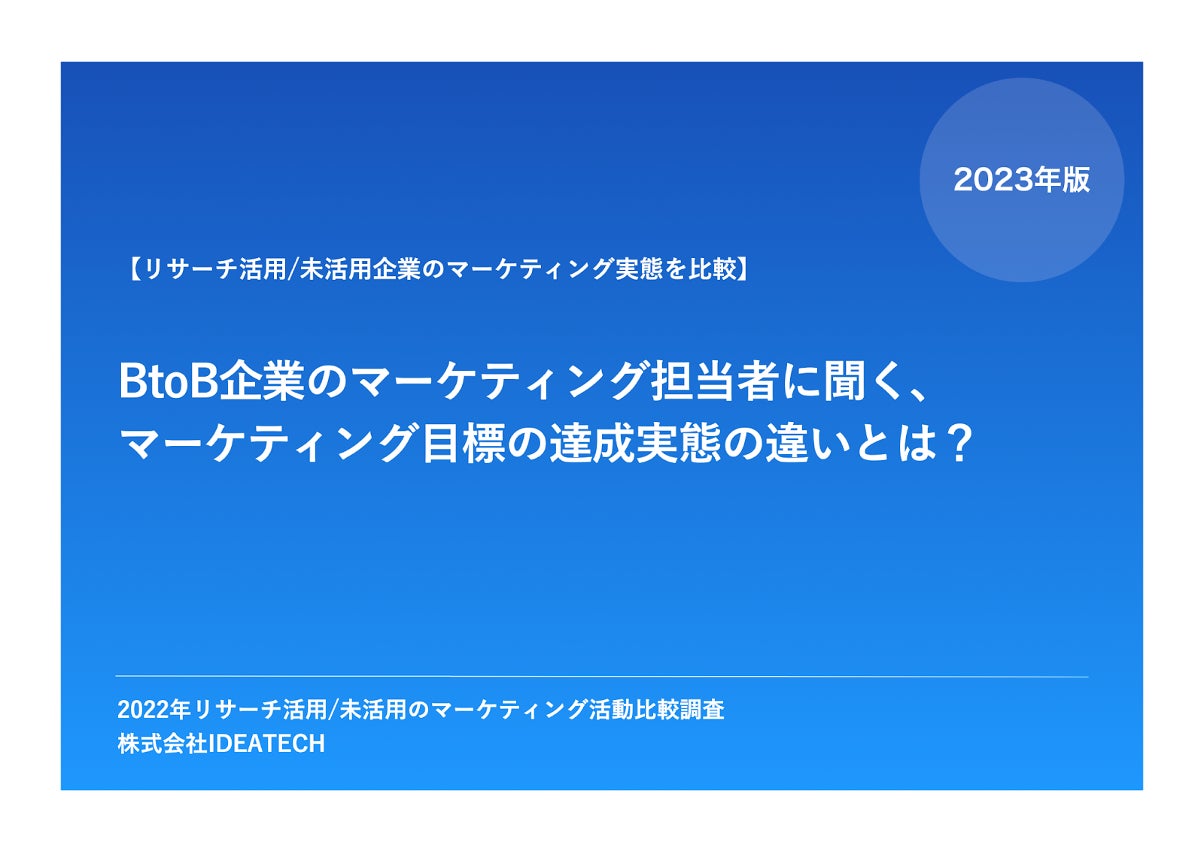 調査｜〈2022年リサーチ活用/未活用のマーケティング活動比較調査〉マーケティングリサーチ・実態調査